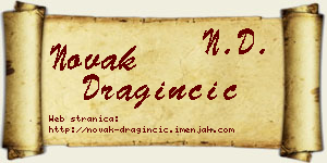 Novak Draginčić vizit kartica